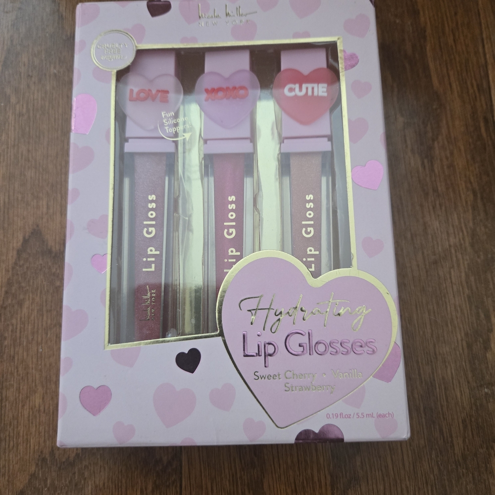 Nicole Miller Hydrating Lip Gloss Trio - Pink, Mauve, Berry